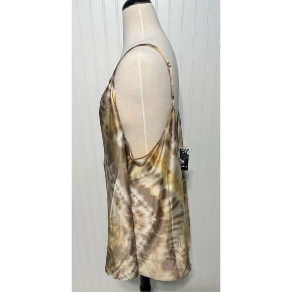 Torrid Chevron Tie Dye Satin Cami Blouse Tank Sleeveless‎ Taupe Brown Tan 4X - Picture 8 of 12